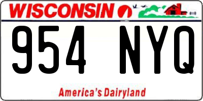 WI license plate 954NYQ