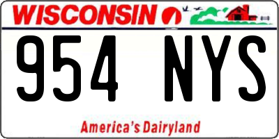 WI license plate 954NYS