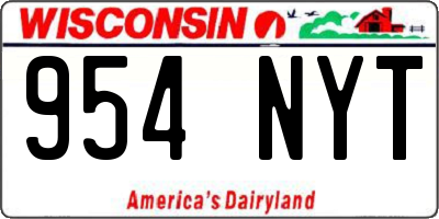 WI license plate 954NYT