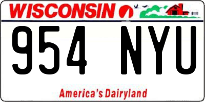 WI license plate 954NYU