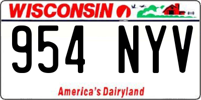 WI license plate 954NYV
