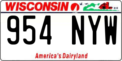 WI license plate 954NYW