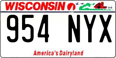 WI license plate 954NYX