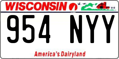 WI license plate 954NYY