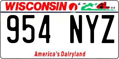 WI license plate 954NYZ