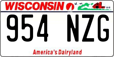 WI license plate 954NZG