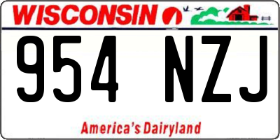 WI license plate 954NZJ
