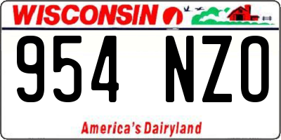 WI license plate 954NZO