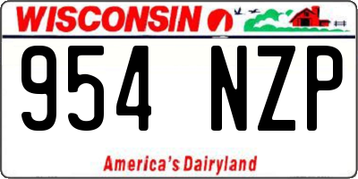 WI license plate 954NZP