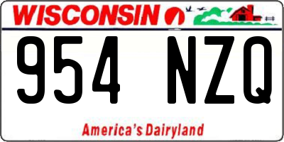 WI license plate 954NZQ