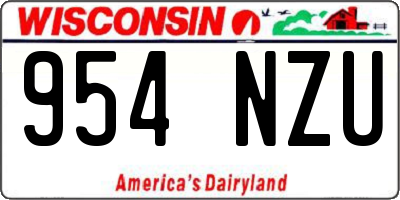 WI license plate 954NZU