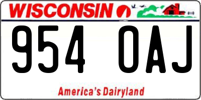 WI license plate 954OAJ