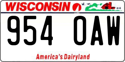 WI license plate 954OAW