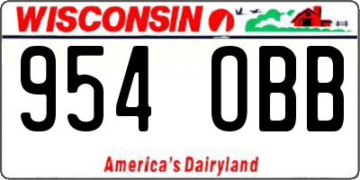 WI license plate 954OBB