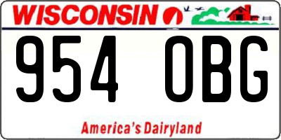 WI license plate 954OBG