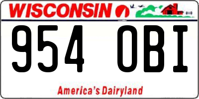 WI license plate 954OBI