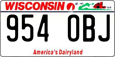 WI license plate 954OBJ