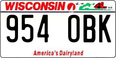 WI license plate 954OBK