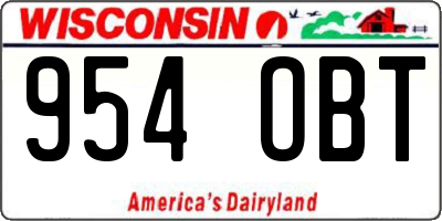 WI license plate 954OBT
