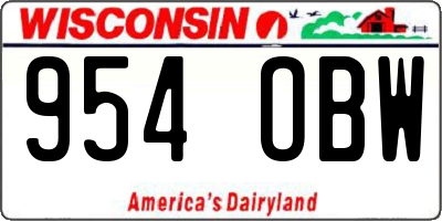 WI license plate 954OBW