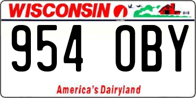 WI license plate 954OBY