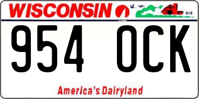 WI license plate 954OCK