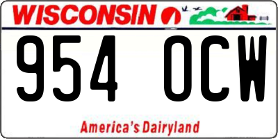 WI license plate 954OCW