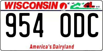 WI license plate 954ODC
