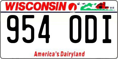 WI license plate 954ODI