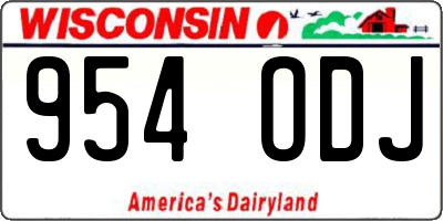 WI license plate 954ODJ