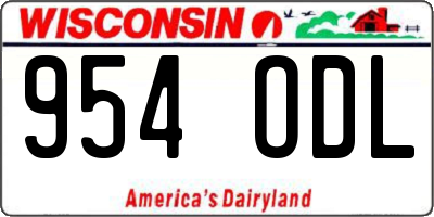 WI license plate 954ODL