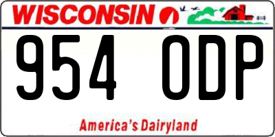 WI license plate 954ODP