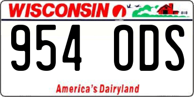 WI license plate 954ODS