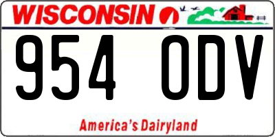 WI license plate 954ODV
