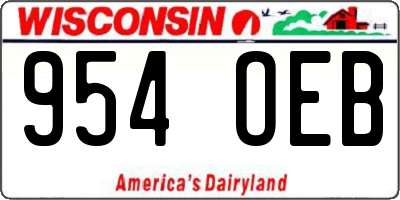 WI license plate 954OEB