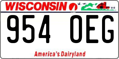 WI license plate 954OEG