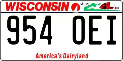 WI license plate 954OEI