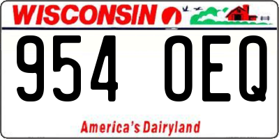 WI license plate 954OEQ