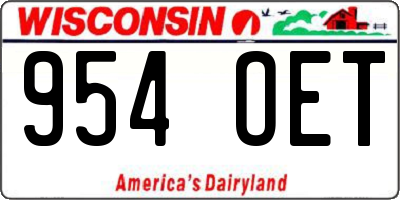 WI license plate 954OET