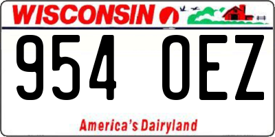 WI license plate 954OEZ