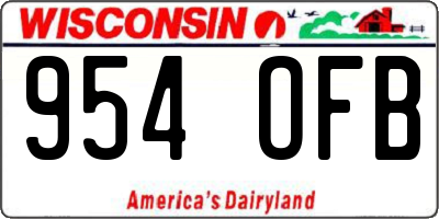 WI license plate 954OFB