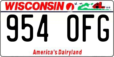 WI license plate 954OFG