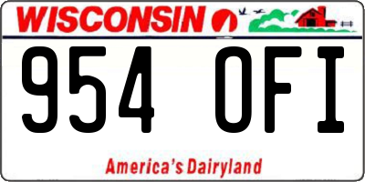 WI license plate 954OFI