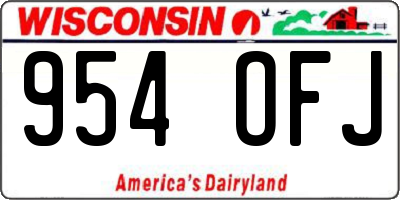 WI license plate 954OFJ
