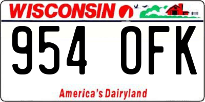 WI license plate 954OFK