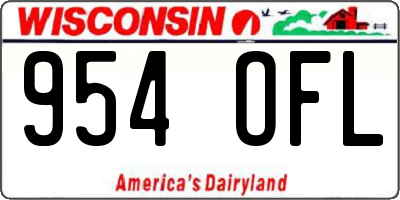 WI license plate 954OFL