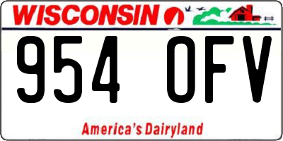 WI license plate 954OFV