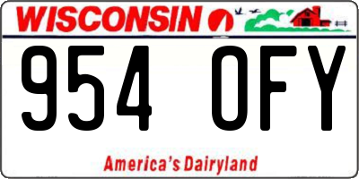 WI license plate 954OFY