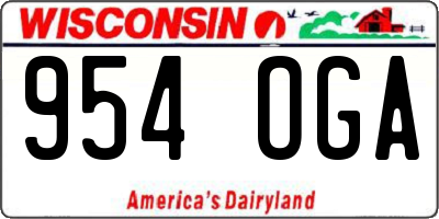 WI license plate 954OGA