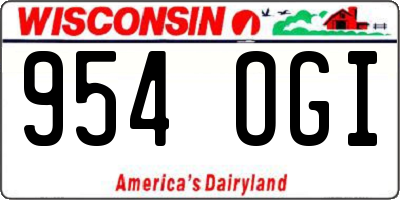 WI license plate 954OGI